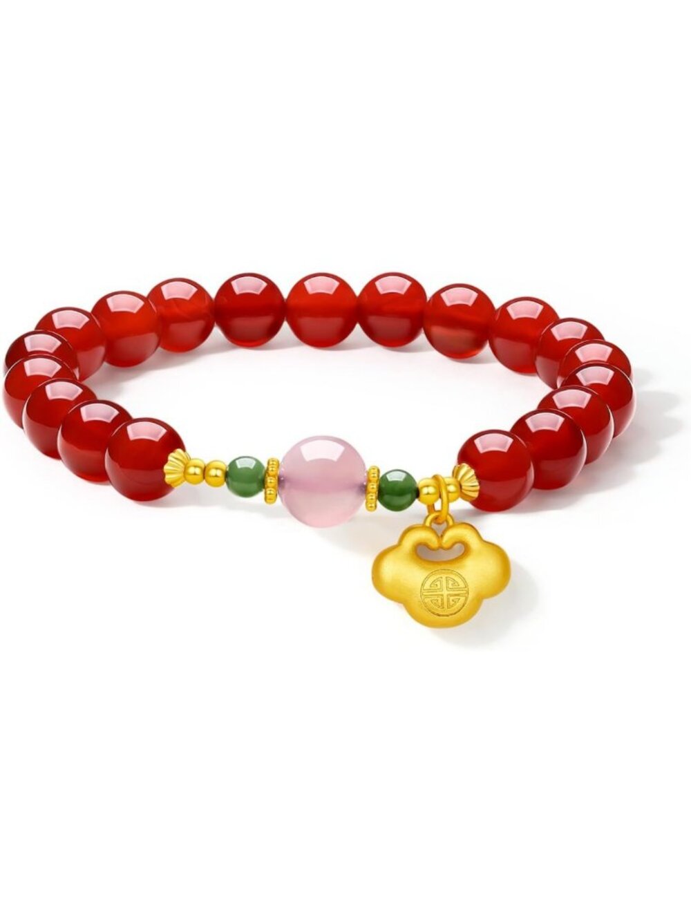 Natural Gemstone Agate Beaded Stretch Bracelet - Healing Jewelry for Women